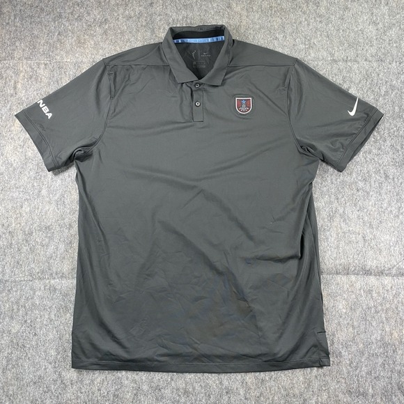 Nike Atlanta Dream Golf Polo Shirt Men's Large Short Sleeve WNBA Gray Basketball - Picture 1 of 9